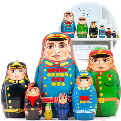 Изображение товара Матрешка сувенирная Брестская Фабрика Сувениров Солдаты Великой Победы / 7310