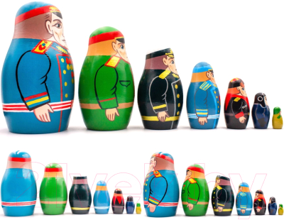 Изображение товара Матрешка сувенирная Брестская Фабрика Сувениров Солдаты Великой Победы / 7310