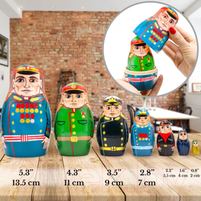 Изображение товара Матрешка сувенирная Брестская Фабрика Сувениров Солдаты Великой Победы / 7310