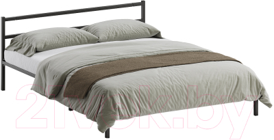 Двуспальная кровать Домаклево Лофт 160x200 (черный)