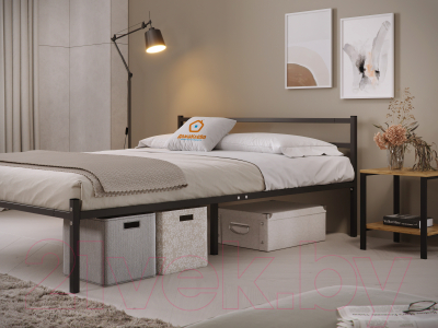 Двуспальная кровать Домаклево Лофт 160x200 (серый)