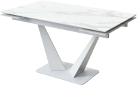 Обеденный стол M-City Ниагара 140 / 480M04462 (белый мрамор/белый) - 