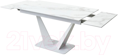 Обеденный стол M-City Ниагара 140 / 480M04462 (белый мрамор/белый)