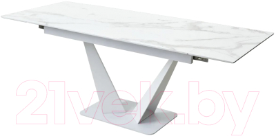 Обеденный стол M-City Ниагара 140 / 480M04462 (белый мрамор/белый)