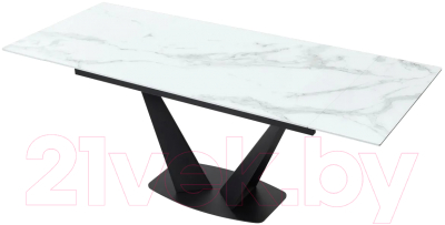 Обеденный стол M-City Ниагара 140 / 480M04460 (белый мрамор/черный)