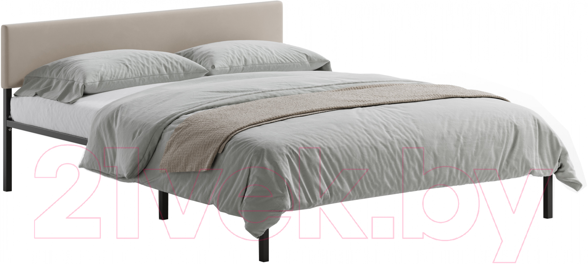 Полуторная кровать Домаклево Лофт с мягкой спинкой 140x200