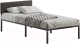 Односпальная кровать Домаклево Лофт с мягкой спинкой 80x200 (черный/темный) - 