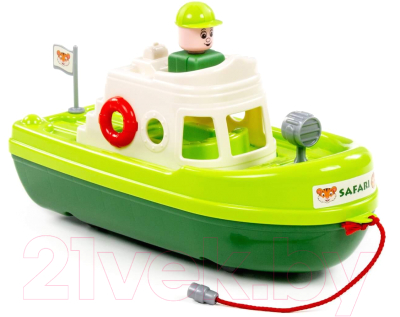 Катер игрушечный Полесье Спасатель / 93844 (зеленый)