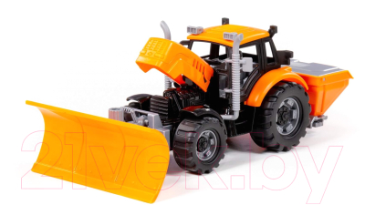 Трактор игрушечный Полесье Прогресс Снегоуборочный инерционный / 91772 (оранжевый)