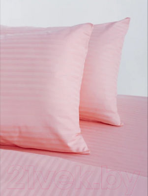Комплект постельного белья GoodNight Страйп-сатин евро / 313170 (розовый зефир, 50x70)