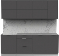 Кухонный гарнитур Интермебель Микс Топ-37 2.2м без столешницы (графит серый) - 