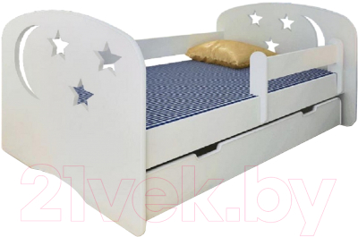 Кровать-тахта детская Мебель детям Ночь 80x160 Н-80 (белый)