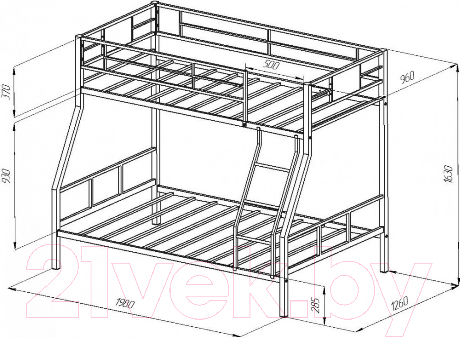 Двухъярусная кровать Формула мебели Гранада-1 / Г1.1