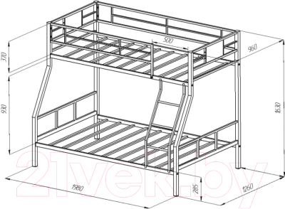 Двухъярусная кровать Формула мебели Гранада-1 / Г1.1 (белый)