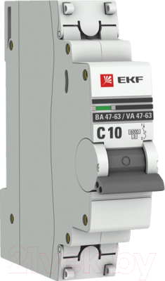 Выключатель автоматический EKF ВА 47-63 1P 10А (C) 6kA PROxima / mcb4763-6-1-10C-pro