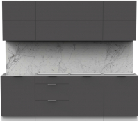 Кухонный гарнитур Интермебель Микс Топ-38 2.4м без столешницы (графит серый) - 