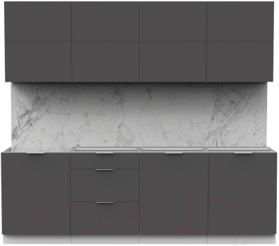 Готовая кухня Интермебель Микс Топ-38 2.4м без столешницы (графит серый)