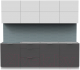 Готовая кухня Интермебель Микс Топ-38 2.4м без столешницы (белый премиум/графит серый) - 