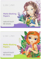 

Матирующие салфетки для лица Limoni, Matte Blotting Papers Green+Lilac