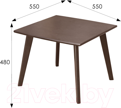 Журнальный столик Мебелик Ретро квадратный (орех)