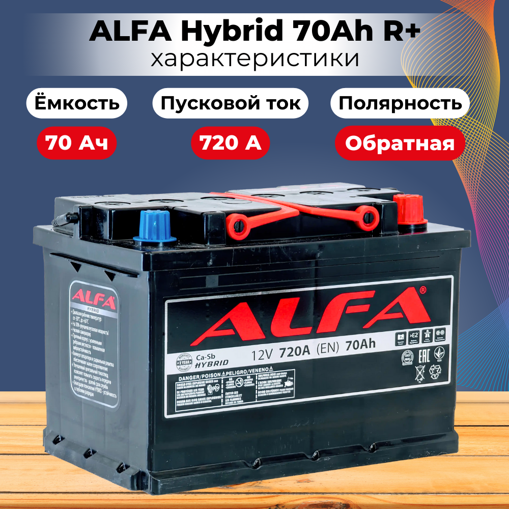 Автомобильный аккумулятор ALFA battery Hybrid R (70 А/ч) — фото 5