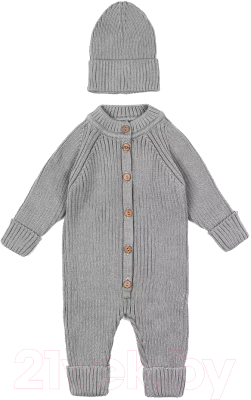 Комбинезон для малышей Amarobaby Pure Love Tot / AB-OD22-PLT5/11-86 (серый, р. 86)