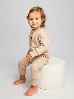 Комбинезон для малышей Amarobaby Fashion / AB-OD21-FS501/03-62 (бежевый, р. 62)