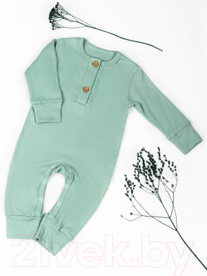 Комбинезон для малышей Amarobaby Fashion / AB-OD21-FS501/13-56 (зеленый, р. 56)