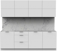 Готовая кухня Интермебель Микс Топ-38 2.4м без столешницы (белый премиум) - 