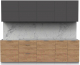 Готовая кухня Интермебель Микс Топ-39 2.6м без столешницы (графит серый/дуб крафт золотой) - 