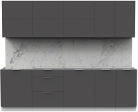 Кухонный гарнитур Интермебель Микс Топ-39 2.6м без столешницы (графит серый) - 