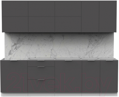 Кухонный гарнитур Интермебель Микс Топ-39 2.6м без столешницы (графит серый)