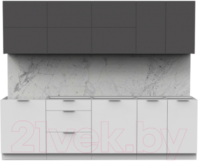 Готовая кухня Интермебель Микс Топ-39 2.6м без столешницы (графит серый/белый премиум)