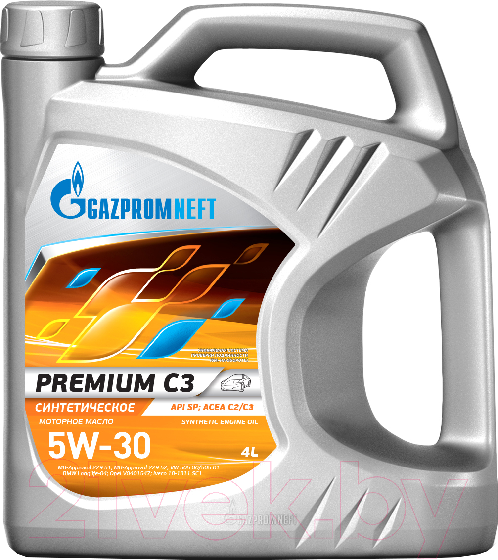 Моторное масло Gazpromneft Premium C3 5W30 / 253142230 (4л)