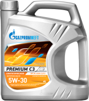 Моторное масло Gazpromneft Premium C3 5W30 / 253142230 (4л) - 
