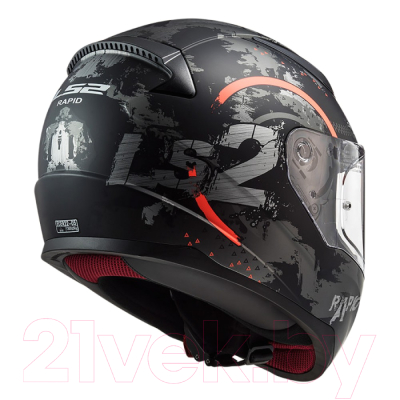 Изображение товара Мотошлем LS2 FF353 Rapid Circle (M, серый/оранжевый матовый)