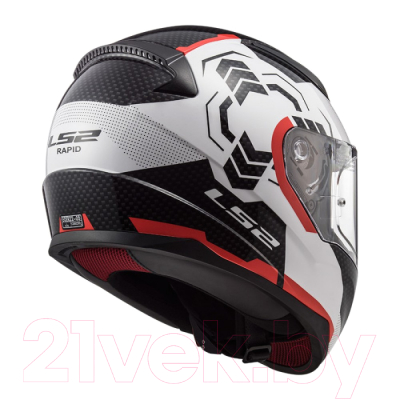 Изображение товара Мотошлем LS2 FF353 Rapid Ghost (L, черный/белый/красный)