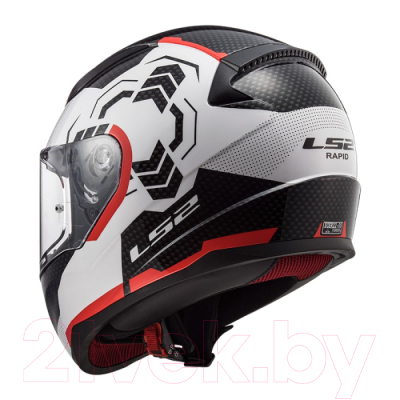 Изображение товара Мотошлем LS2 FF353 Rapid Ghost (XL, черный/белый/красный)