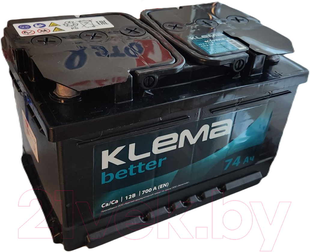 Klema Better 6CT-74 АзЕ 74 А/ч Автомобильный аккумулятор купить в Минске,  Гомеле, Витебске, Могилеве, Бресте, Гродно