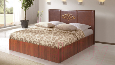 Двуспальная кровать Мебель-Парк Аврора 3 200x160 с подъемным механизмом (темный)