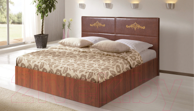 Двуспальная кровать Мебель-Парк Аврора 8 200x160 с подъемным механизмом (темный)