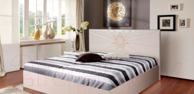 Двуспальная кровать Мебель-Парк Аврора 5 200x180 с подъемным механизмом (светлый)