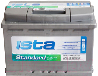 Автомобильный аккумулятор Ista Standard 6СТ-77А1Е (77 А/ч)