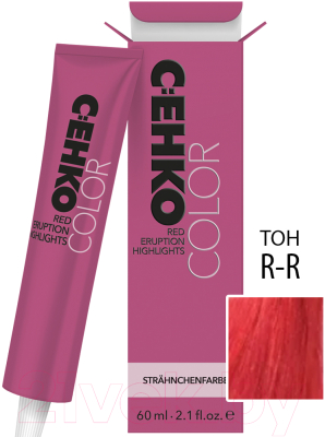 Крем-краска для волос C:EHKO Red Eruption Highlights для прядей R-R (60мл, красный/красный)