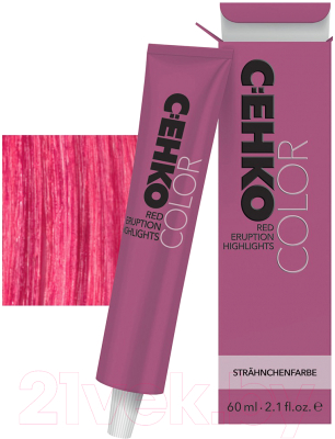 Крем-краска для волос C:EHKO Red Eruption Highlights для прядей R-V (60мл, красный-фиолетовый)