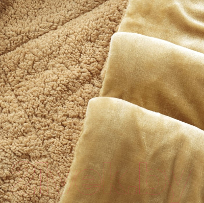 Набор текстиля для спальни Arya Шерпа Leron 8680943220004 (180x230, золотой)