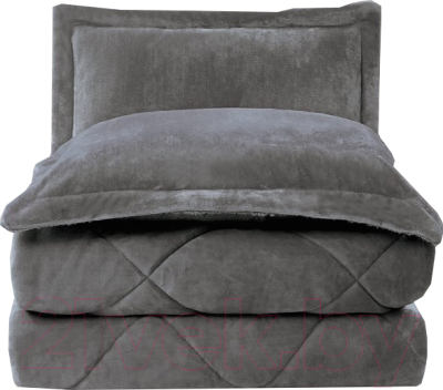 Набор текстиля для спальни Arya Шерпа Leron 8680943220028 (180x230, серый)