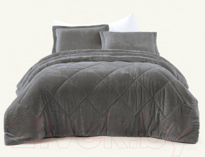 Набор текстиля для спальни Arya Шерпа Leron 8680943220028 (180x230, серый)