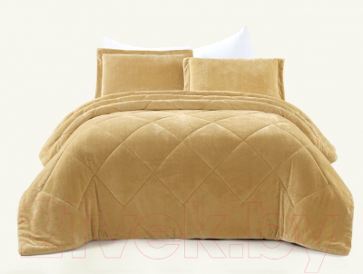 Набор текстиля для спальни Arya Шерпа Leron 8680943220011 (230x250, золотой)