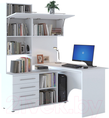 Компьютерный стол Сокол-Мебель КСТ-14 (левый, белый)